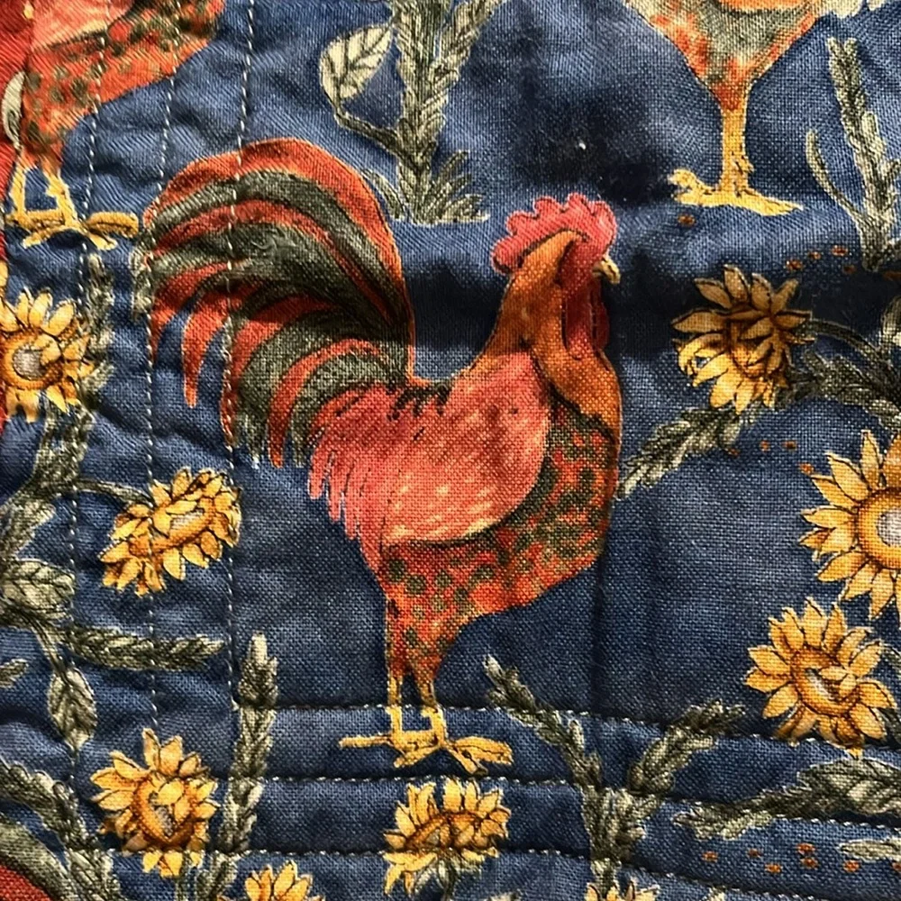 Quilted Wall Hanging German Star w/ Rooster Tuscan Kitchen Tuscan Colors
